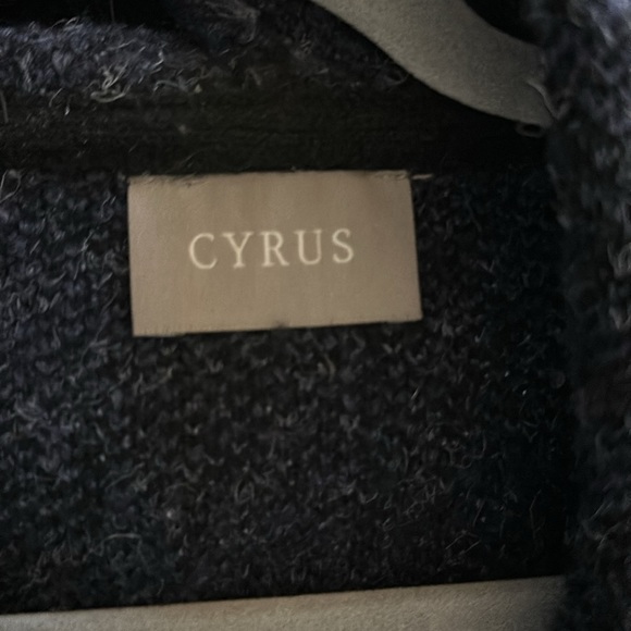 Black and blue sweater coat with hood - Picture 3 of 7